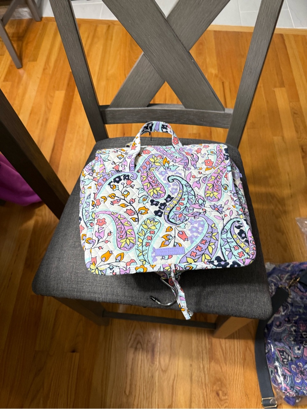 Vera Bradley Pastel Paisley Travel Cosmetic Case - Lavender, Pink, Yellow, Blue